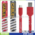 High quality 2.4A PCB board design micro usb cable flat usb cable for android mobile new noodle cable